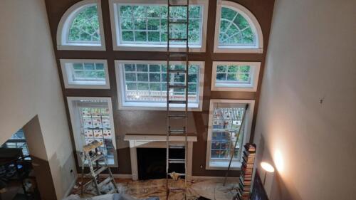 High ceiling paint job